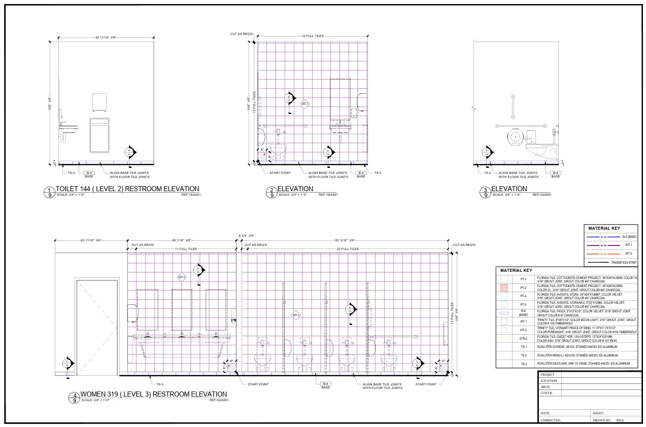 Tile and stone shop drawings sample